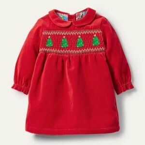 NWOT Baby Boden Velvet Smocked Dress 18-24months